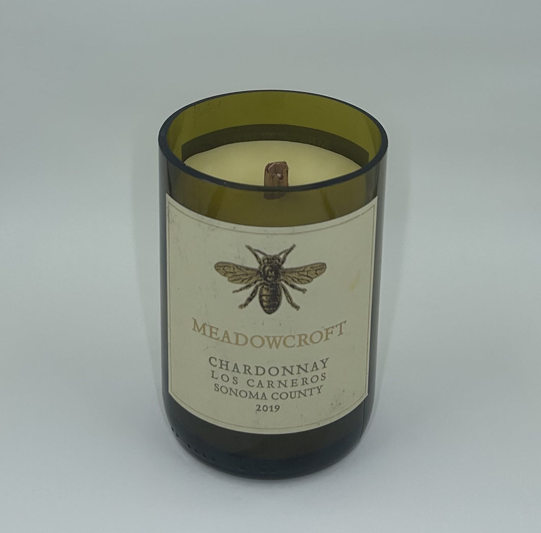 Beeswax Candle from wine bottle